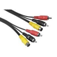 Hama Connecting Cable S-video plug/2 RCA plugs-S-video plug/2 RCA plugs, 3m (00043107)